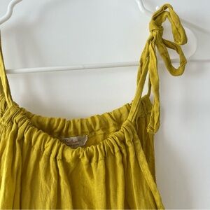 Mustard yellow linen halter top with knot